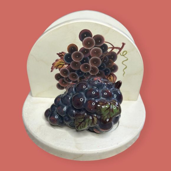 🍇 VTG TABLETOPS UNLIMITED NOBLE EXCELLENCE MERITAGE SALT & PEPPER NAPKIN HOLDER - Picture 3 of 8